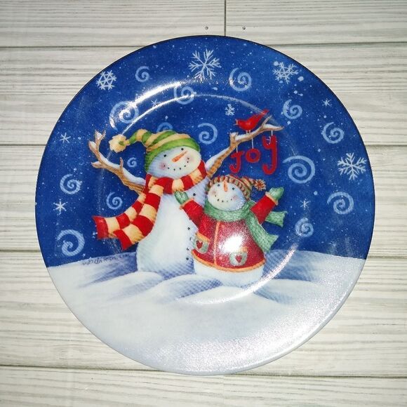 Gibson Debi Hron 2007 Plate 7 3/4" Snowman Joy - Picture 2 of 6